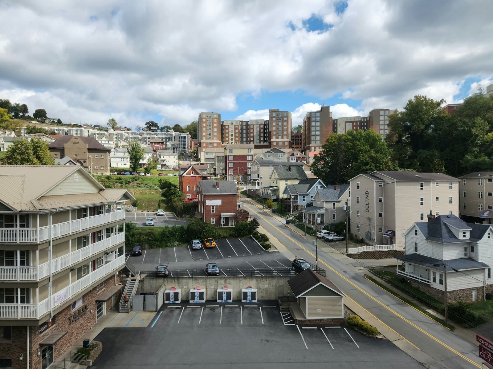 Morgantown — a view of a parking lot in a city