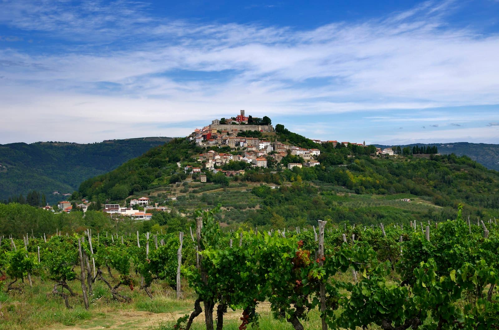 Motovun — a hill with a village on top of it