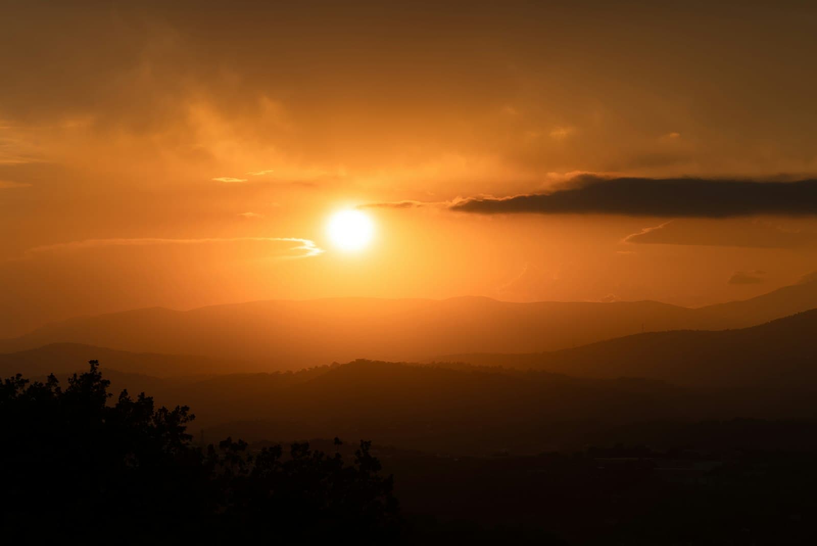 Mougins — a sunset over a valley