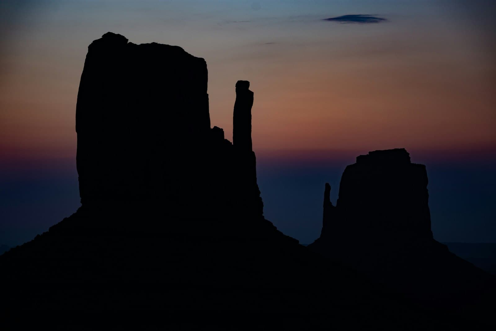 Mystic — silhouette of rock formation