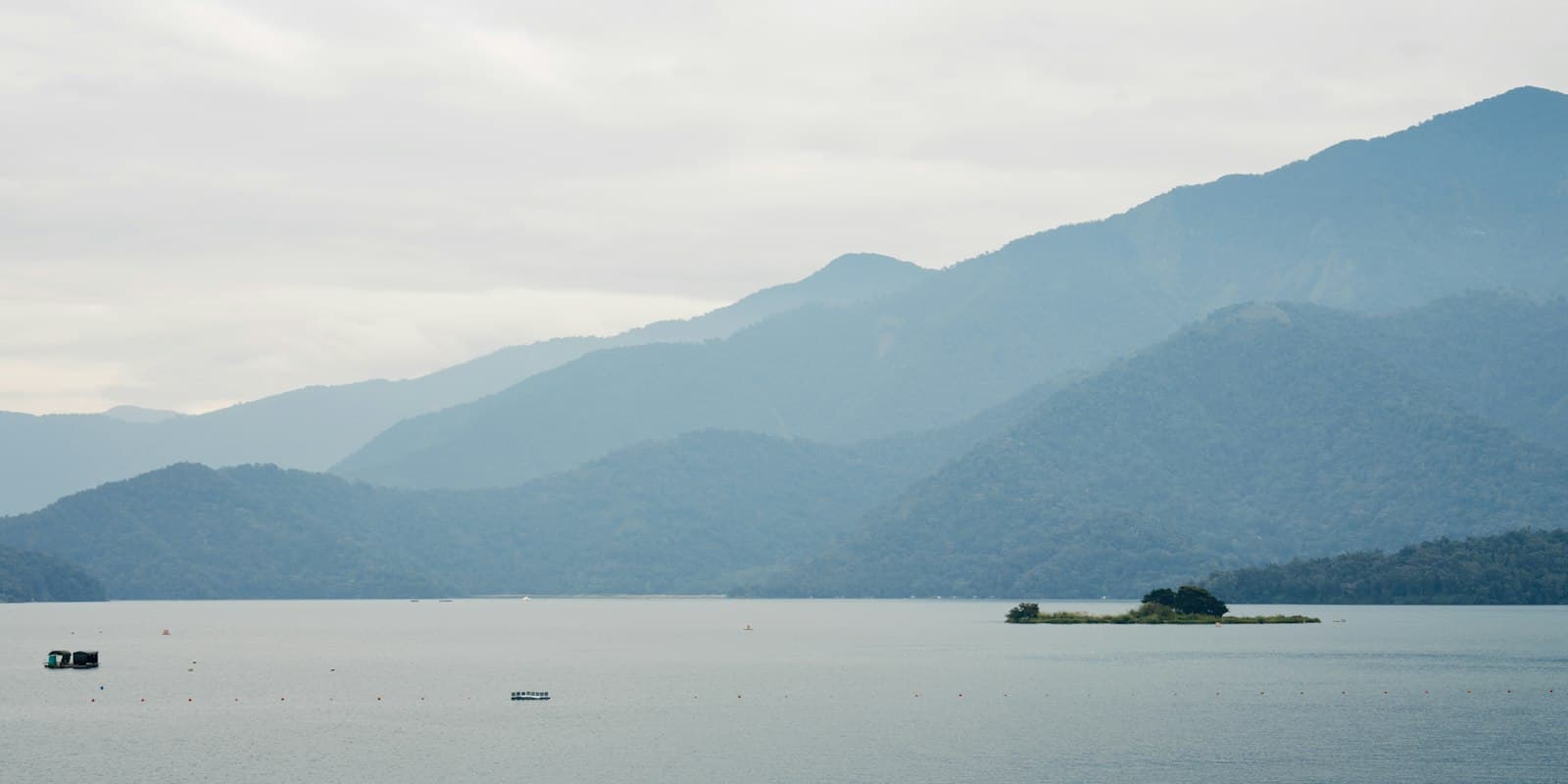 Nantou — a body of water with a small island in the middle of it