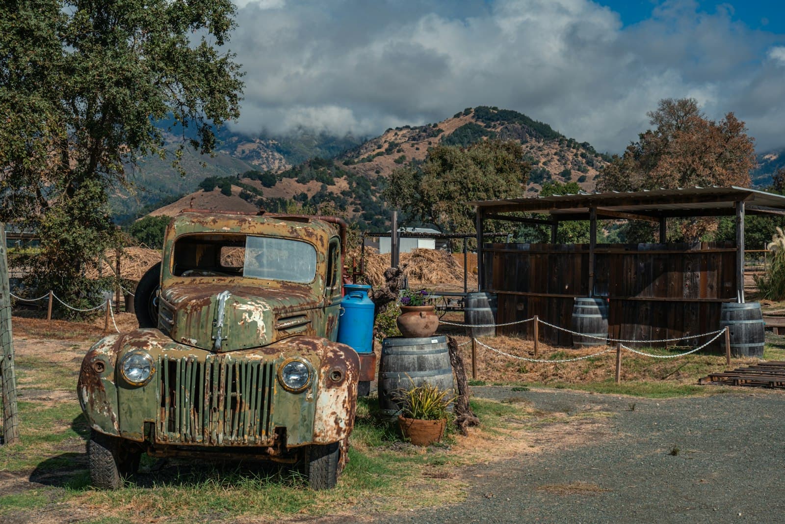 Napa — An old truck is parked in a field