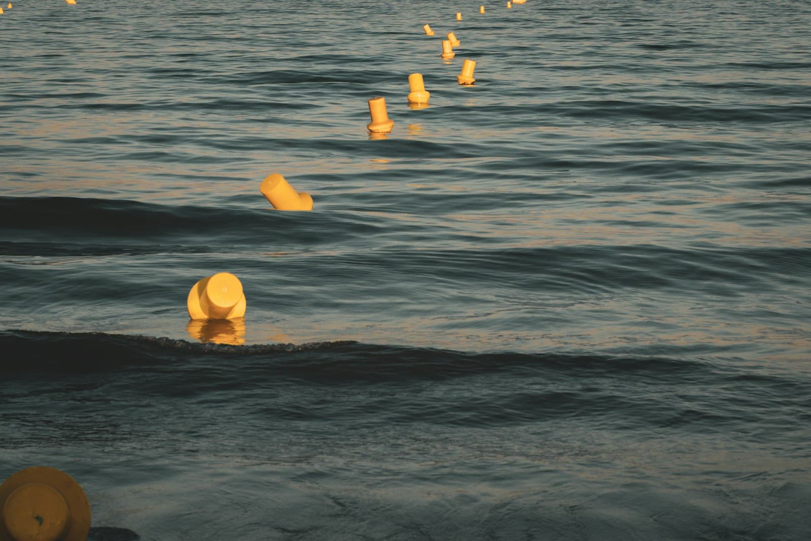 Narbonne — a group of buoys floating in the water