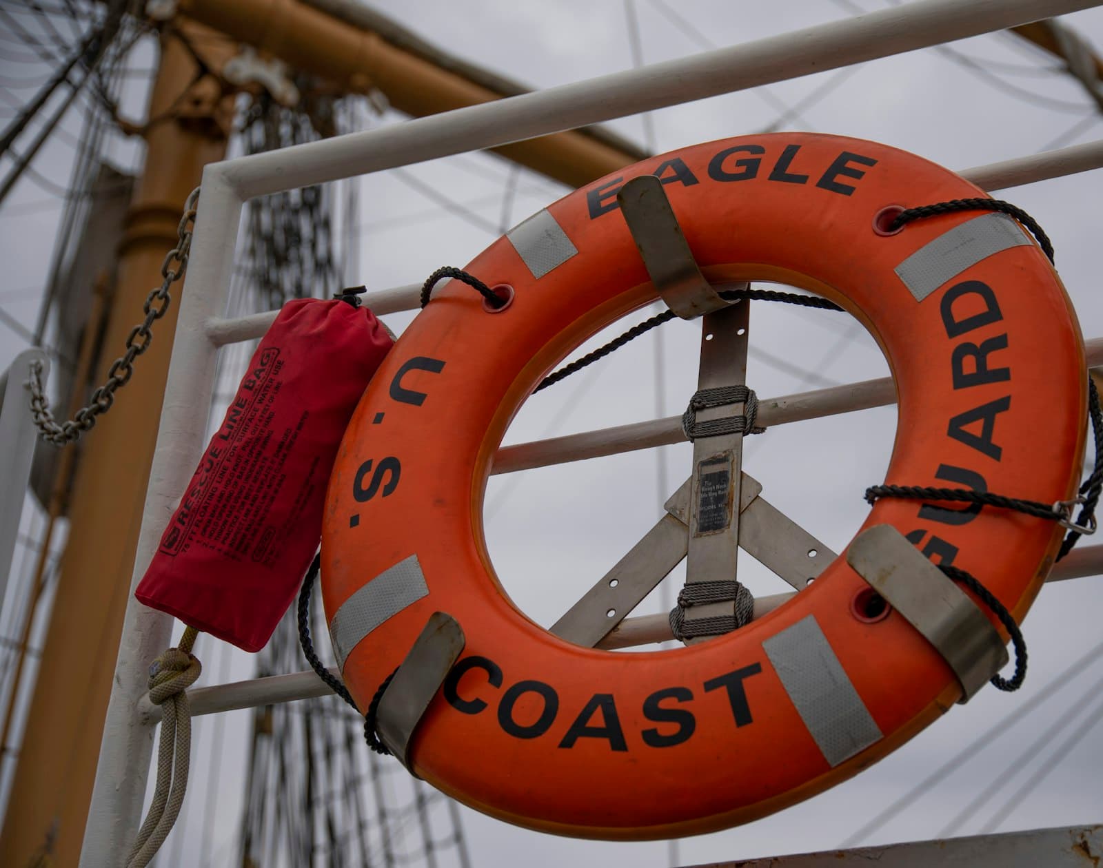 New London — a life preserver hanging from the side of a boat