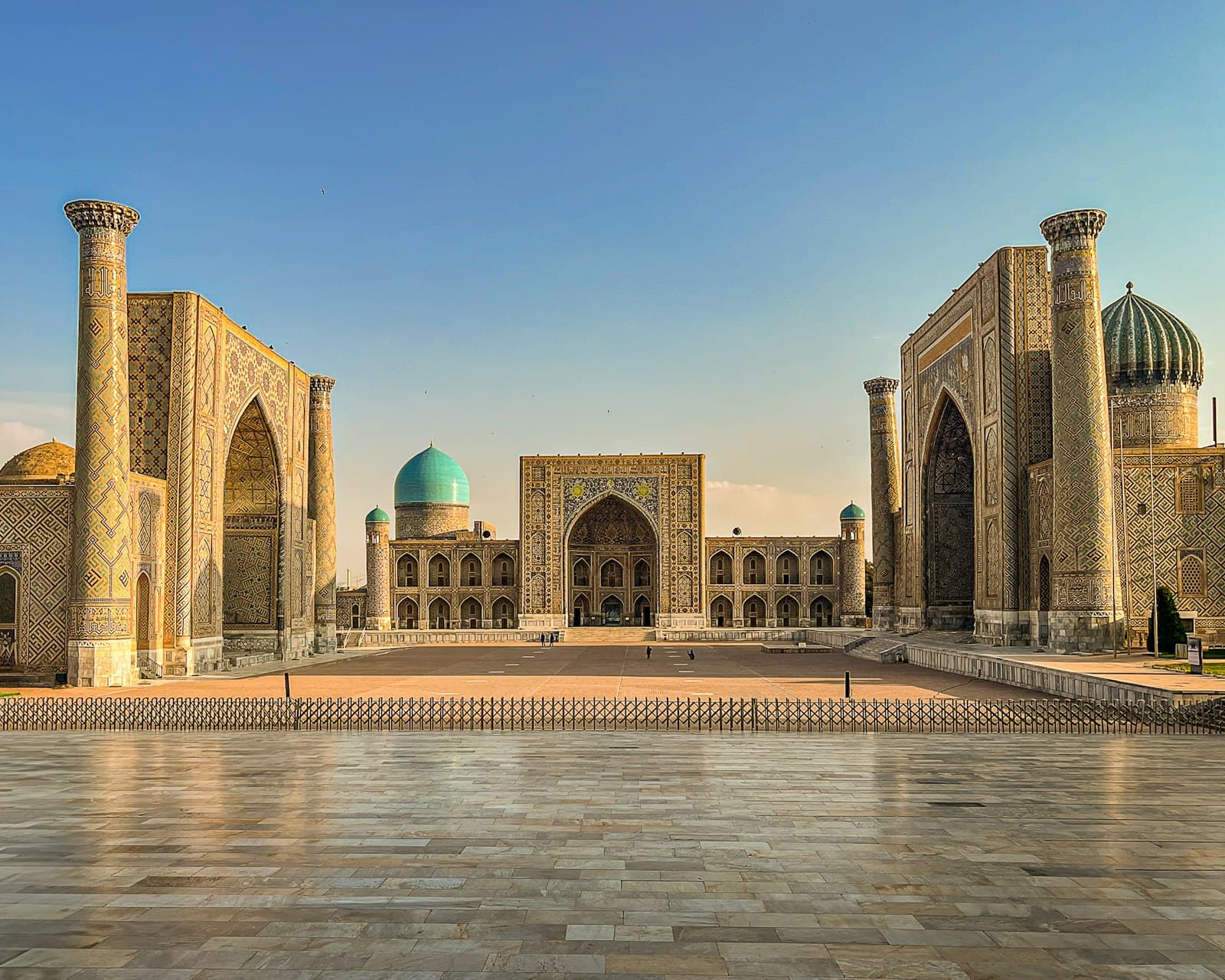 Nukus — A large building with a blue dome on top of it