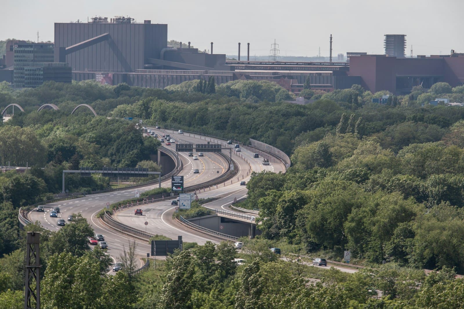 Oberhausen — a highway with a bridge over it