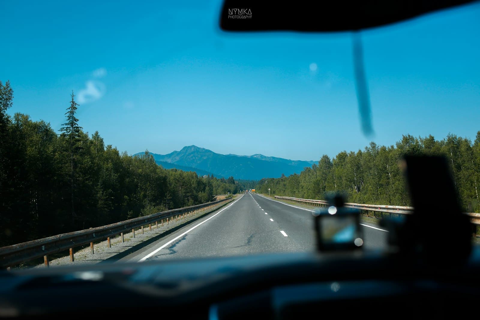 Oulan-Oude — a car driving on a road
