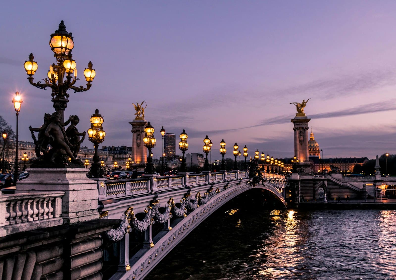 Paris — bridge during night time