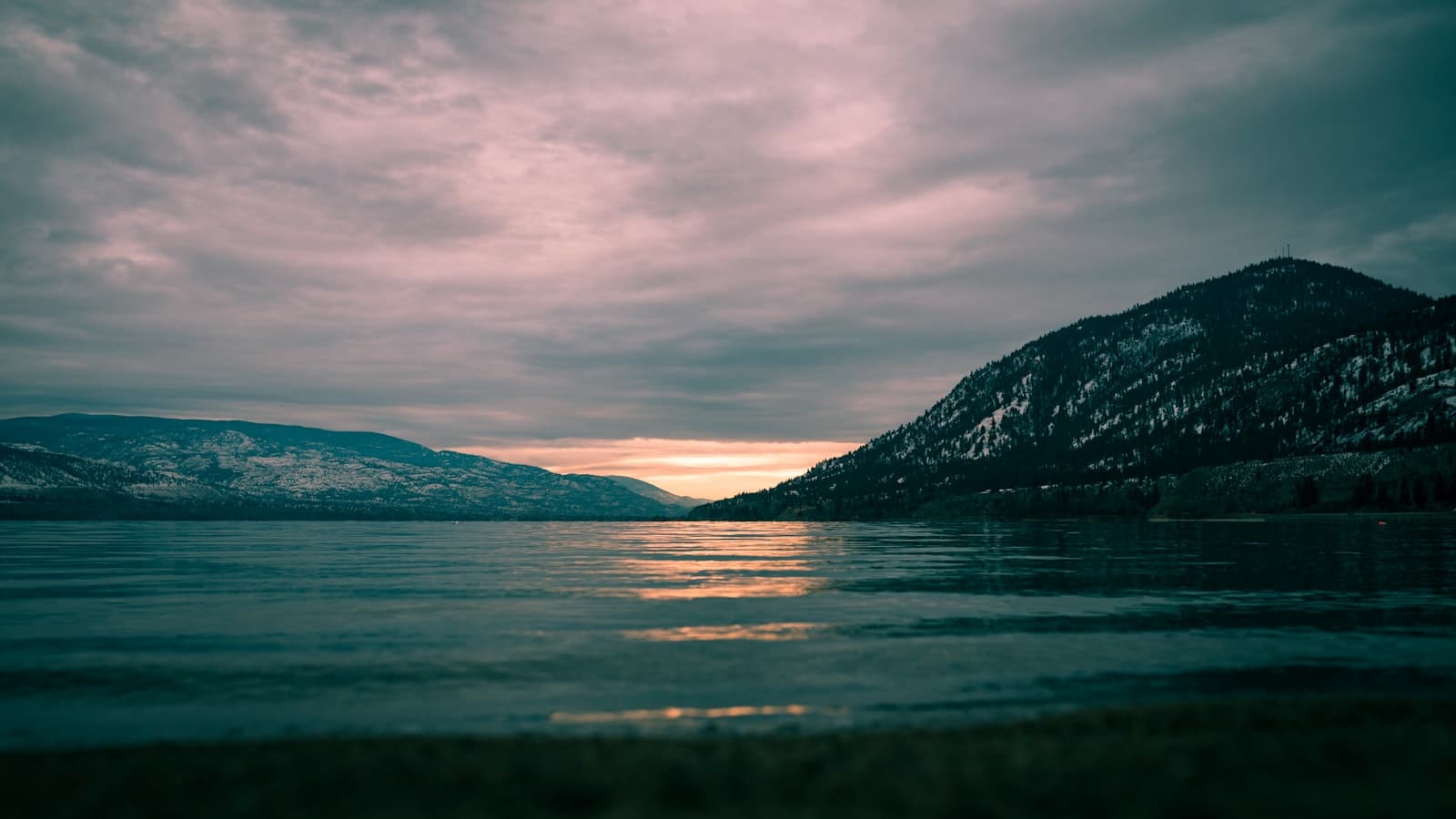 Penticton — landscape photography of mountain under cloudy sky