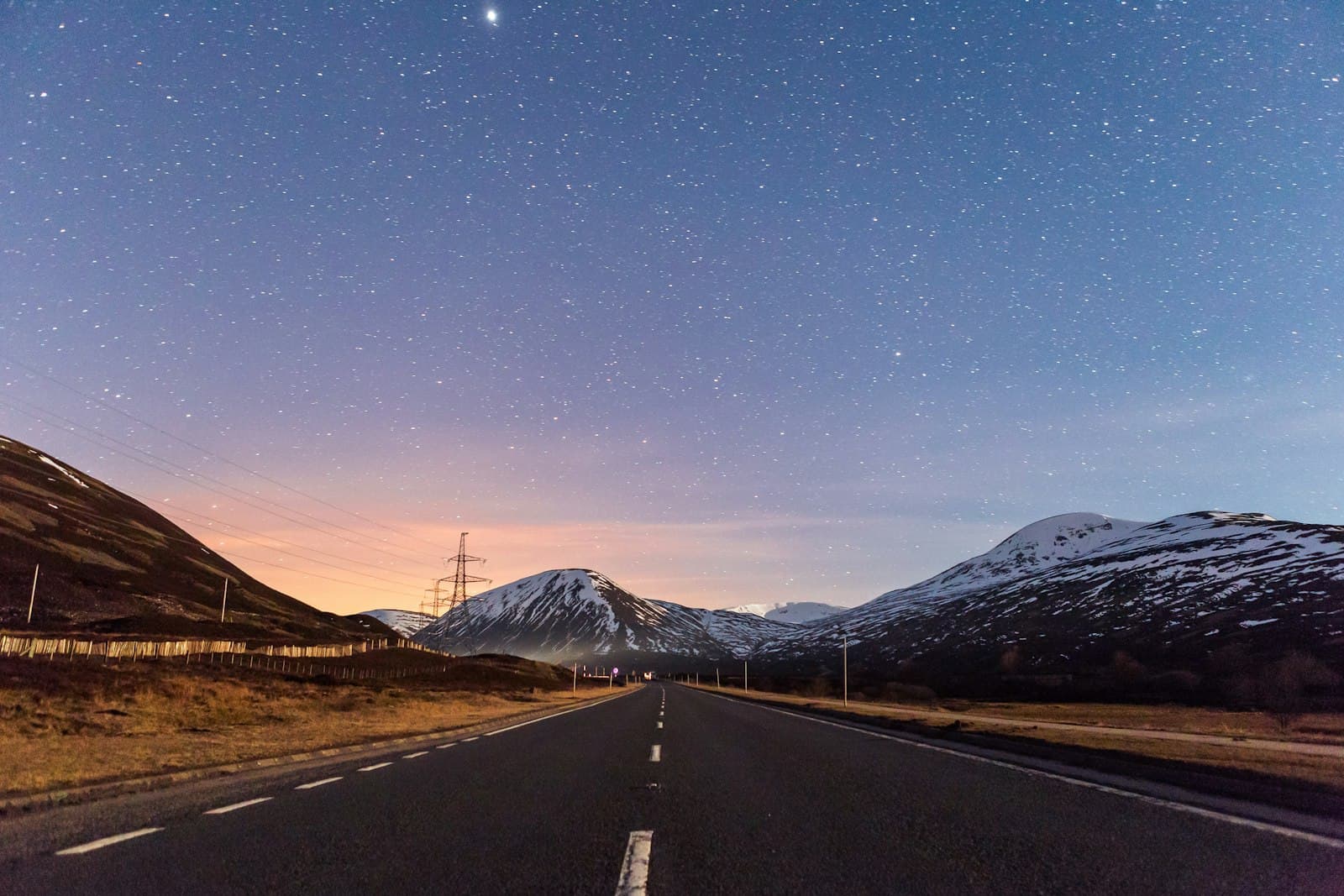 Pitlochry — landscape photo of road with mountain