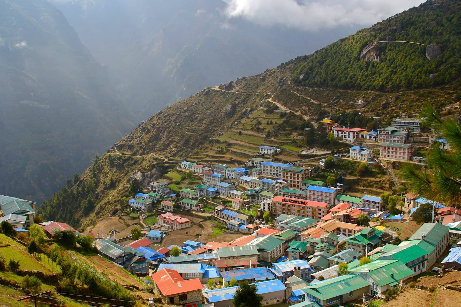 Pokhara — aerial photography of community on mountain