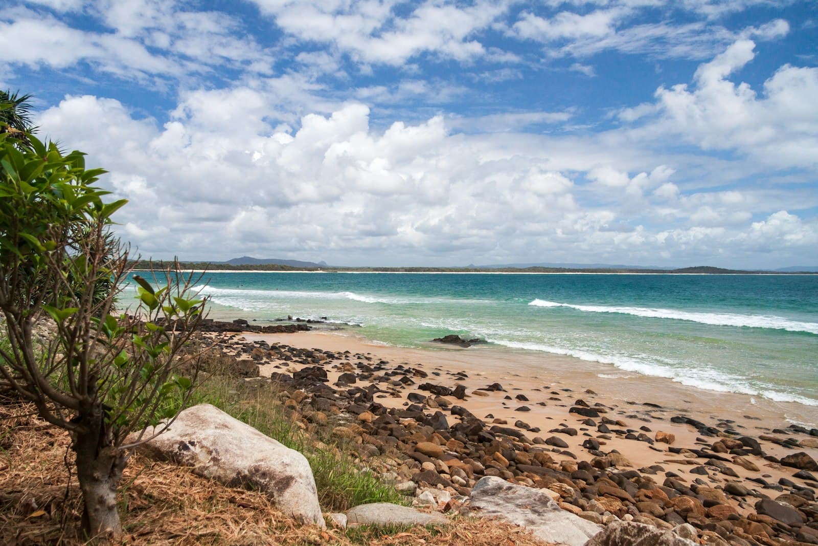 Port Douglas — a rocky beach with a body of water in the background