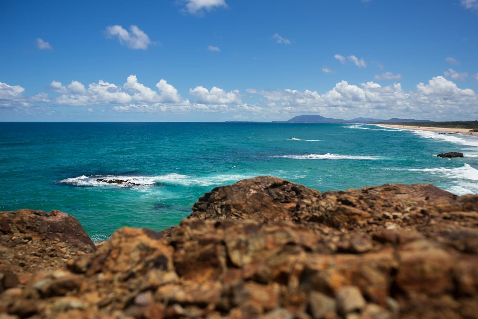 Port Macquarie — a view of the ocean from a rocky outcropping