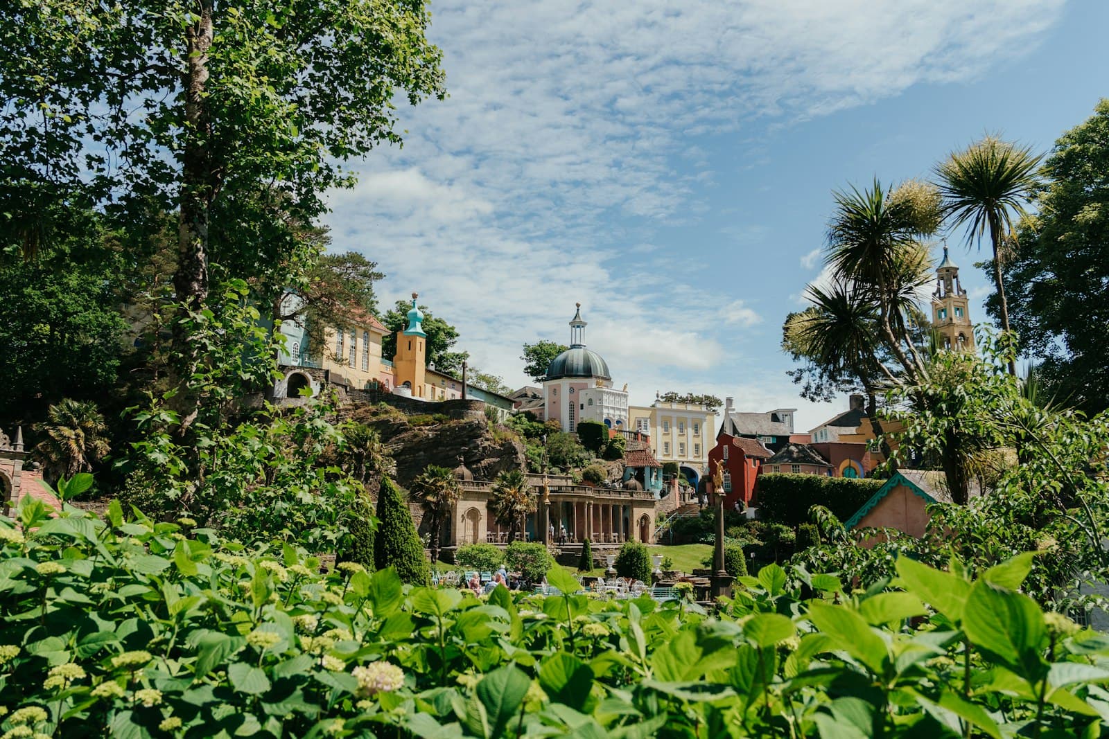 Portmeirion — a view of a building with a dome on top of it