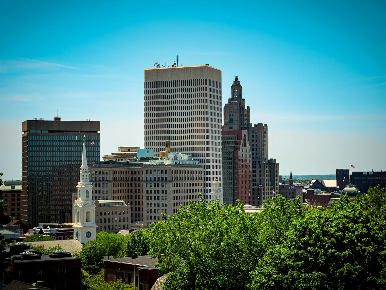 Providence — a city with tall buildings and a clock tower
