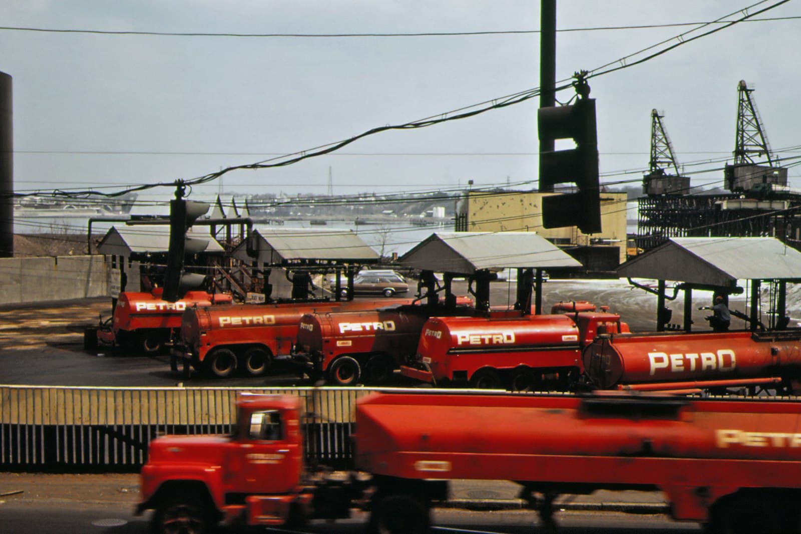 Providence — a group of red trucks parked next to each other