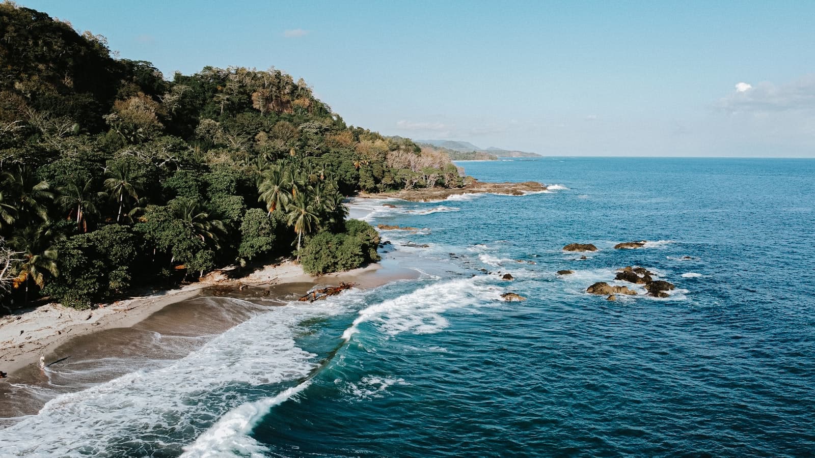Puerto Viejo — an aerial view of a beach and ocean
