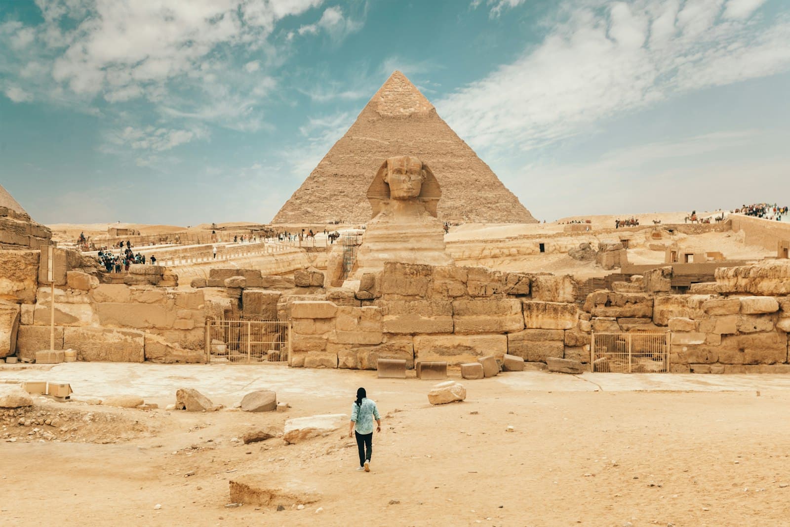 Qena — person walking near The Great Sphinx