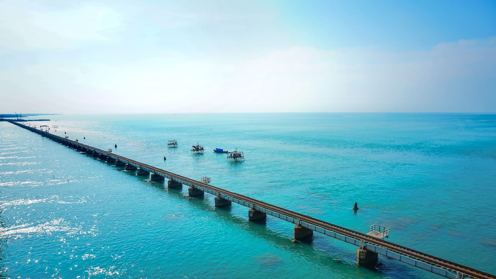 Rameswaram — a long bridge over a body of water
