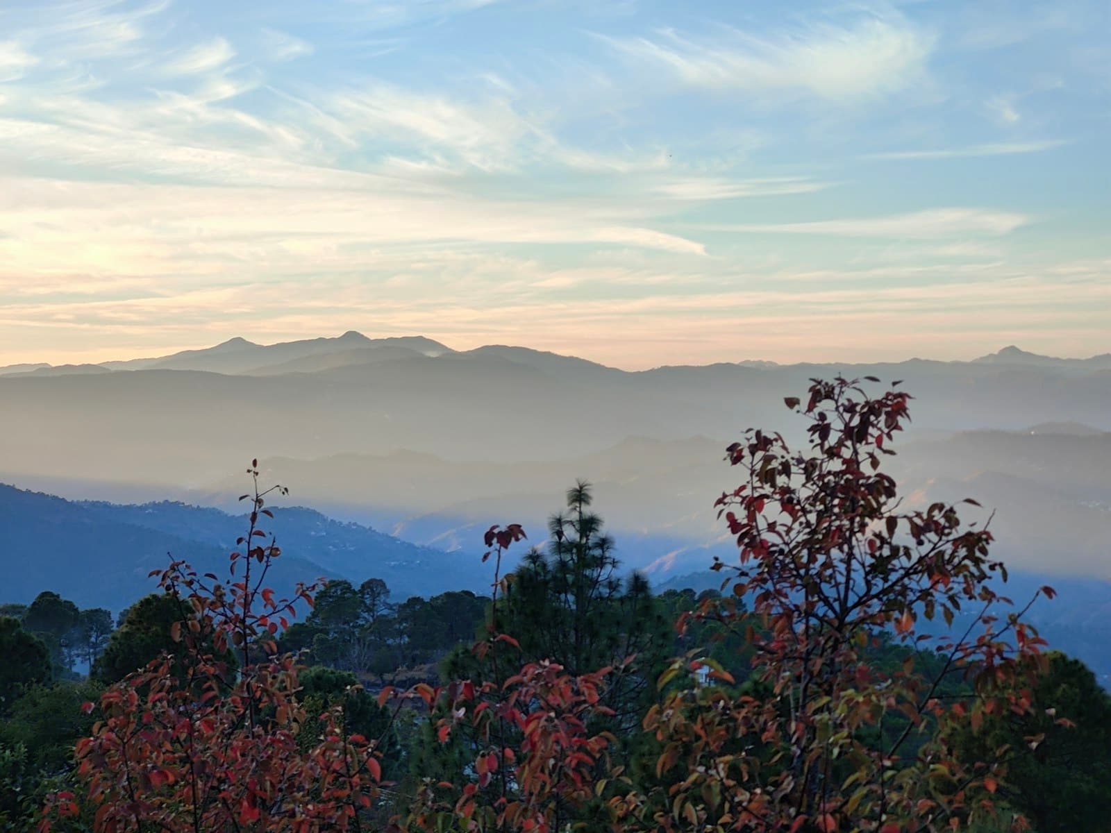 Ranikhet — A beautiful mountain vista at sunset.