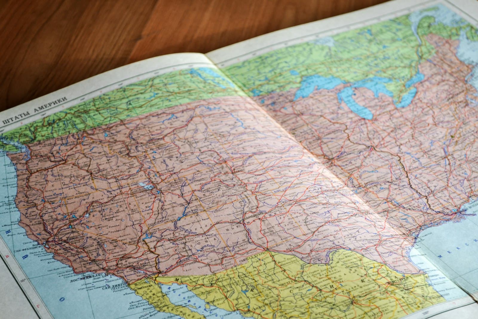 Reading — country map on brown wooden surface