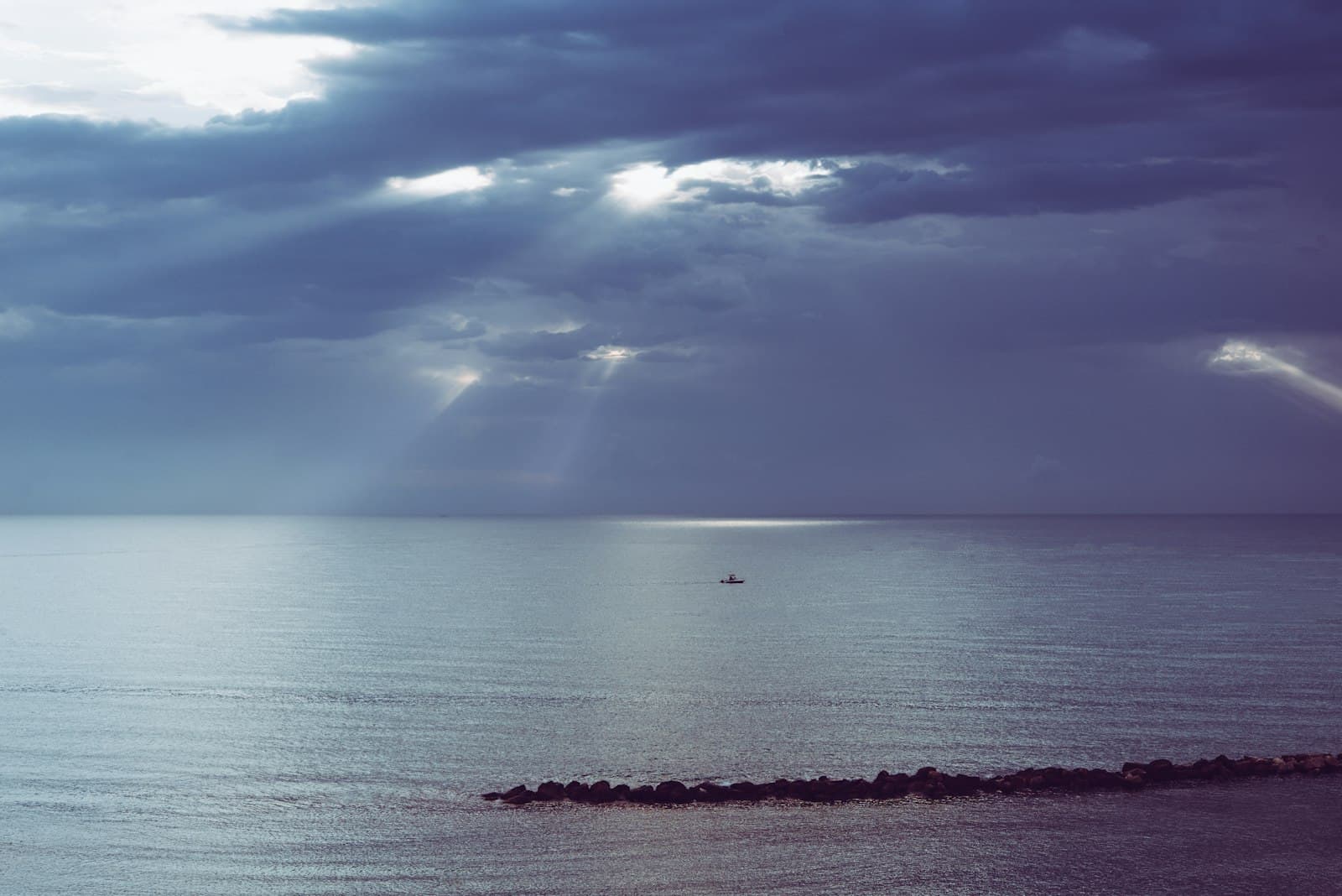 Recanati — aerial view of ocean with cloudy sky