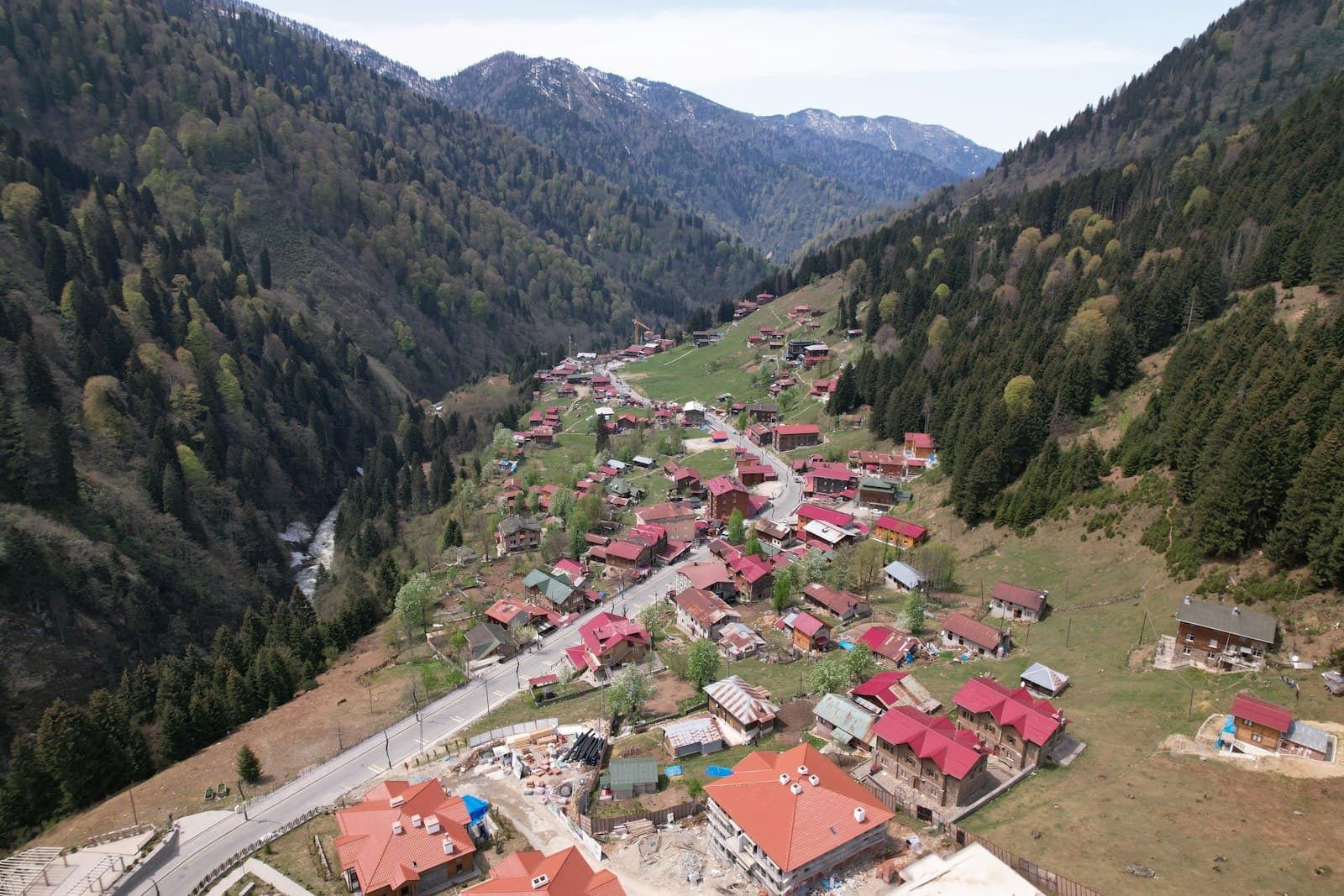 Rize — an aerial view of a village in the mountains