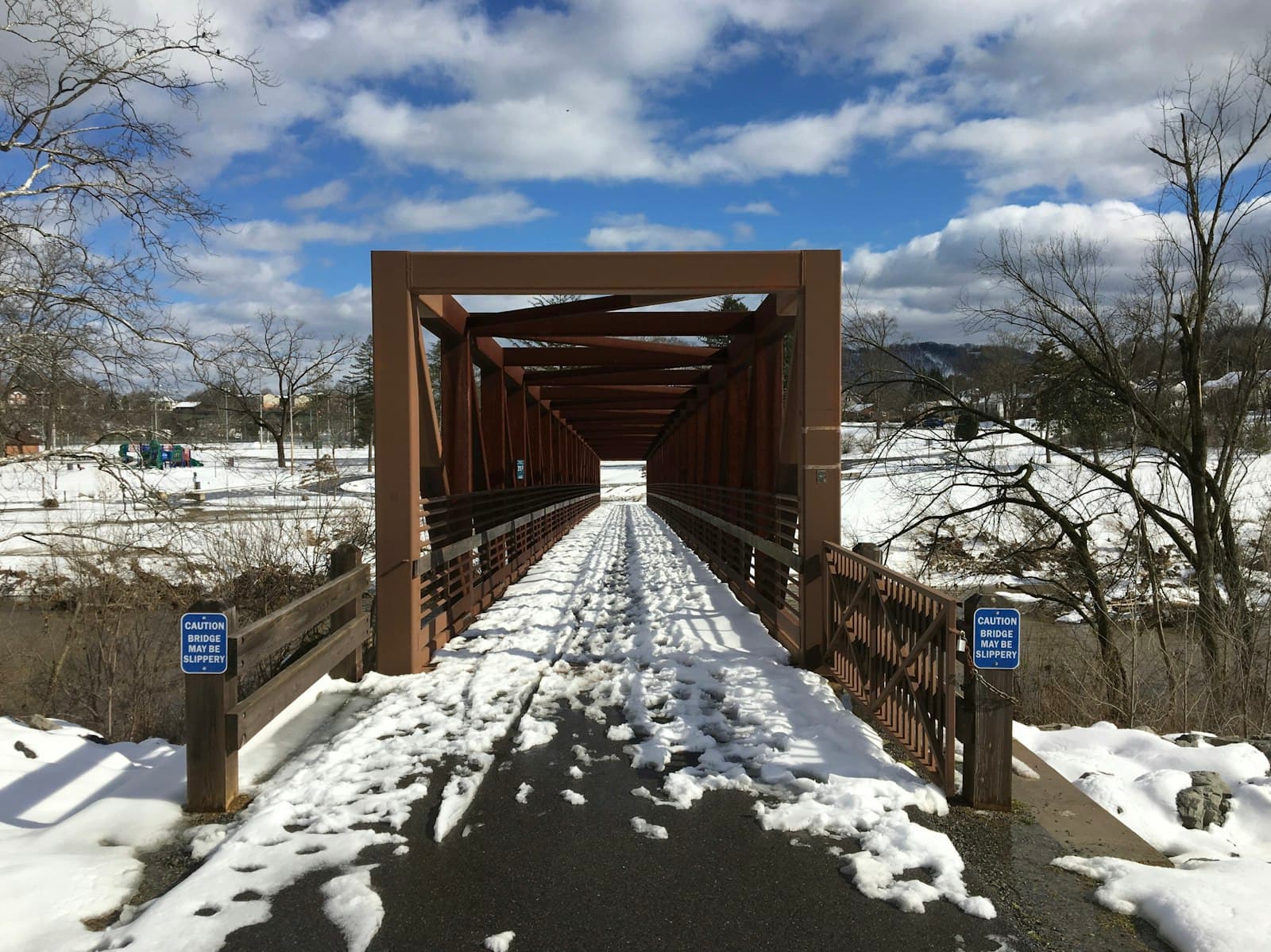 Roanoke — a bridge that has snow on the ground