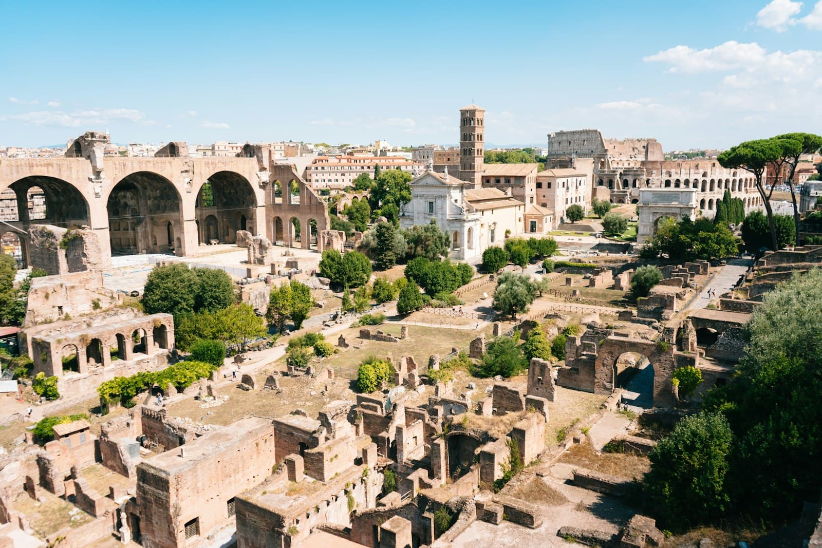 Roman Forum — aerial view of city buildings during daytime