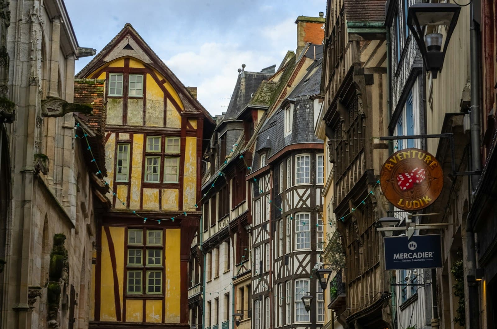 Rouen — a city street with a lot of tall buildings