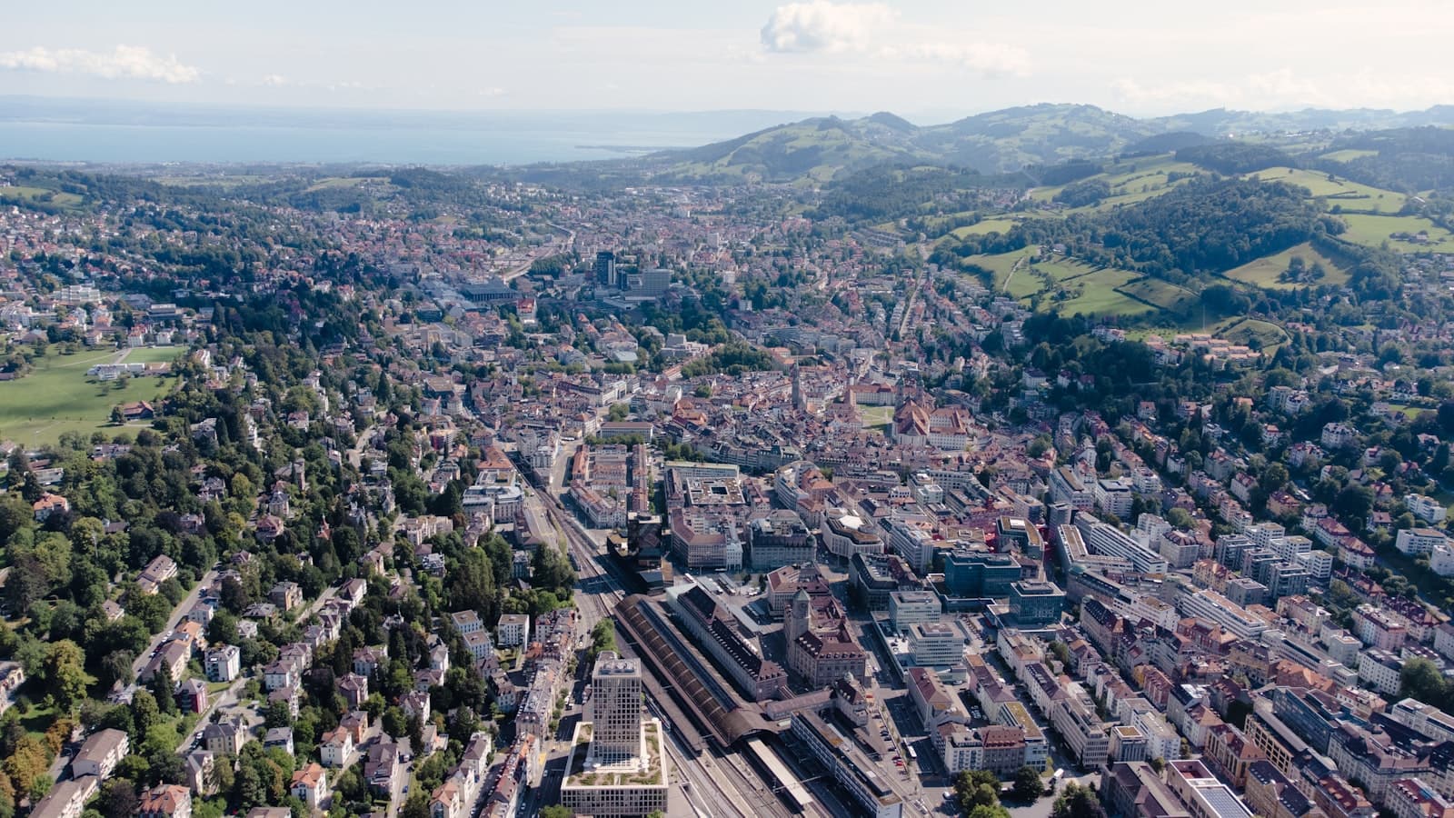 Saint-Gall — an aerial view of a city