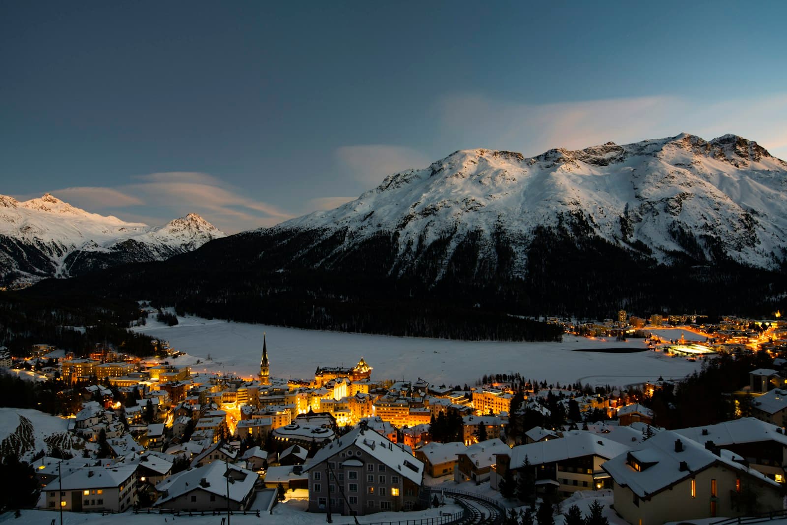 St. Moritz — houses near snow field