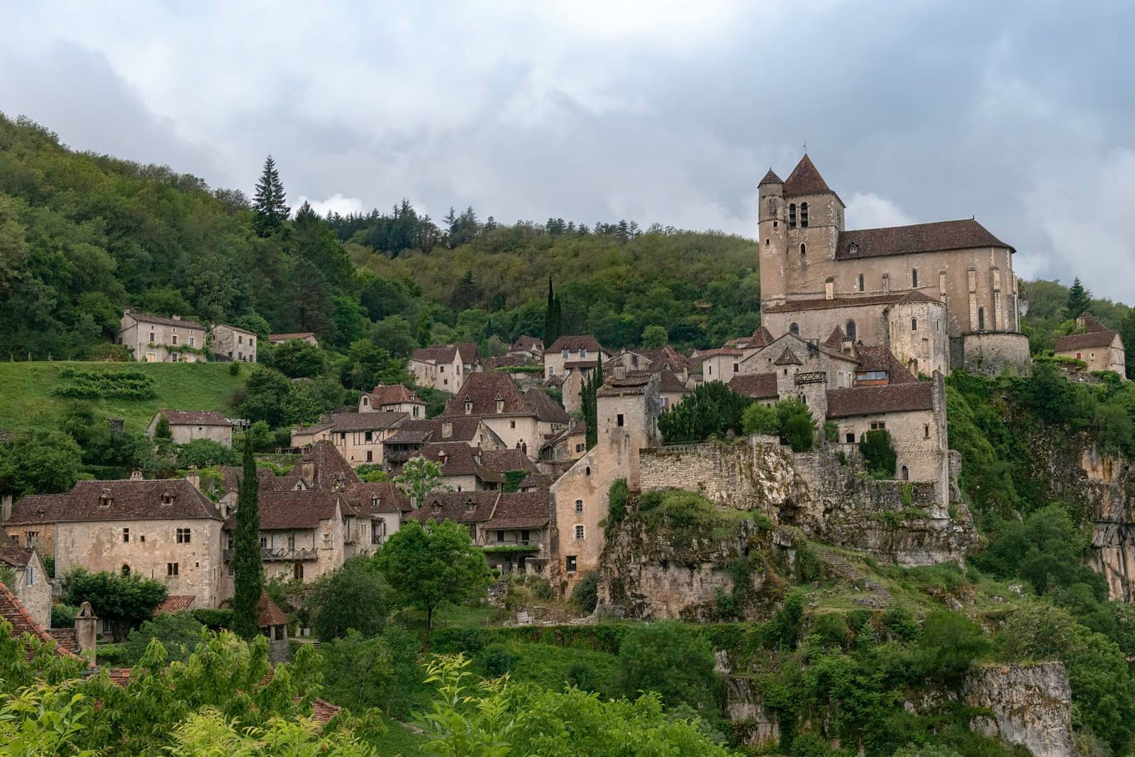 Sainte-Agnès — a village on a hill with a church on top of it