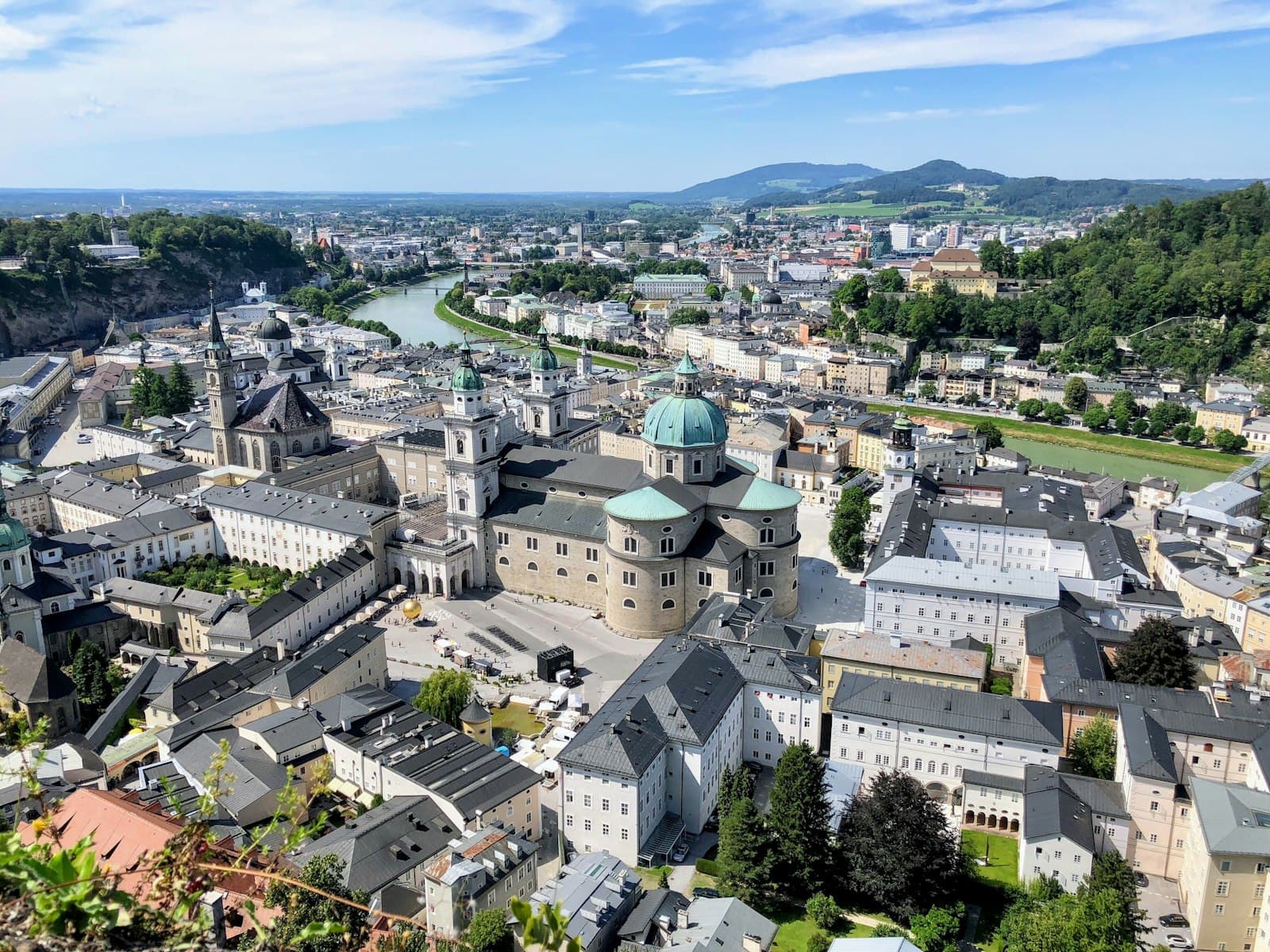 Salzburg — aerial view of village at daytime