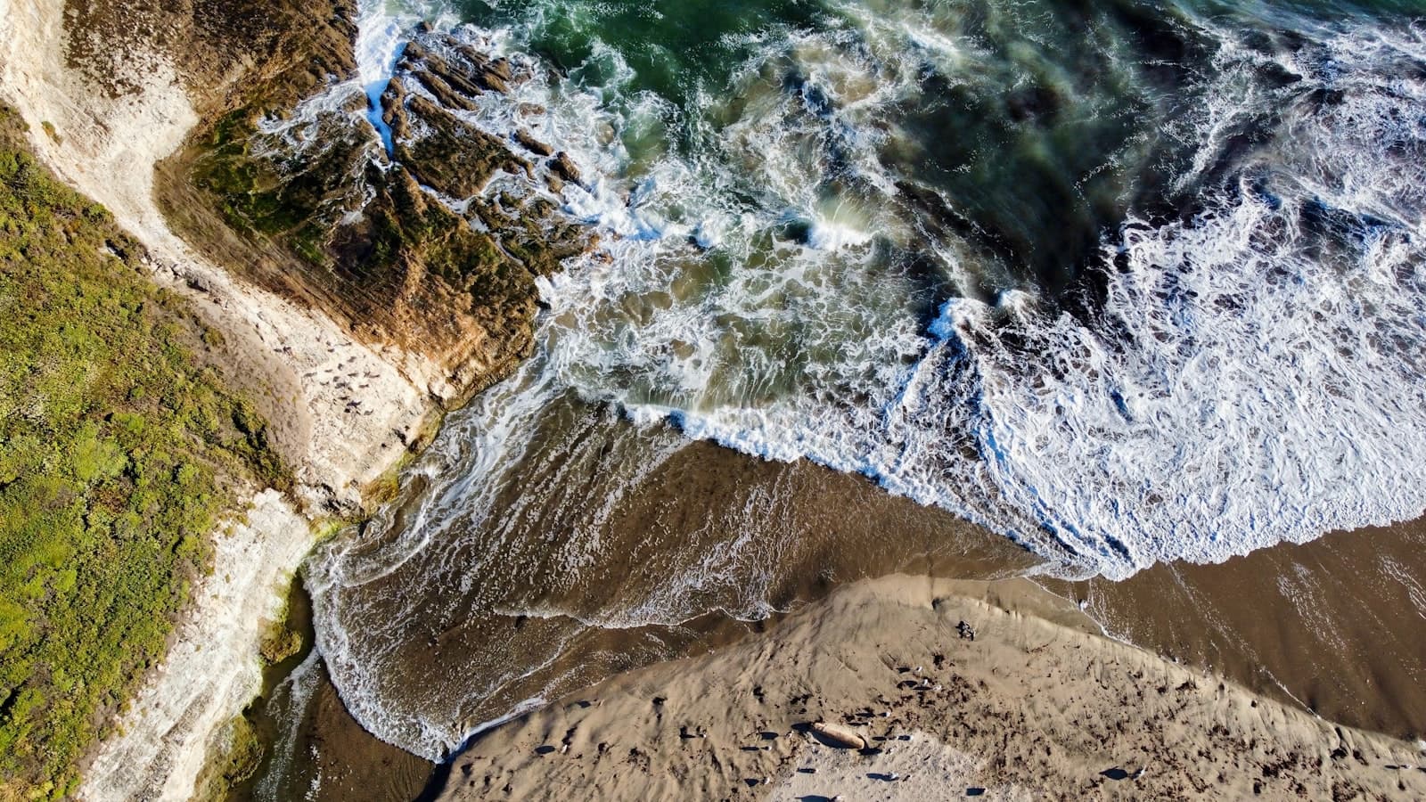 Santa Cruz — A bird's eye view of a beach and ocean