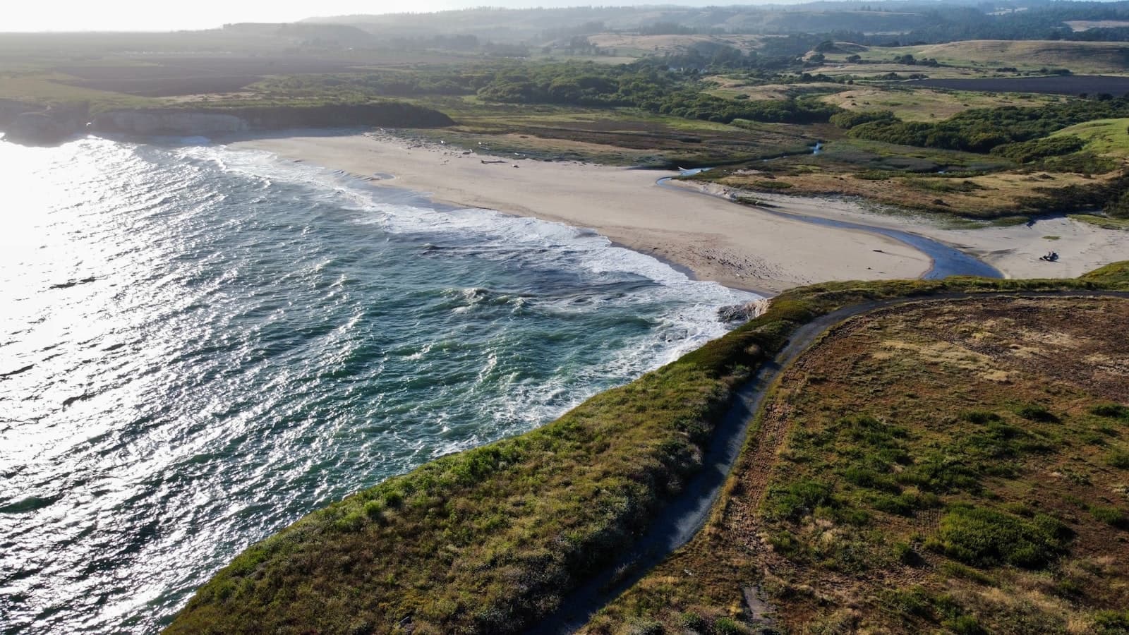 Santa Cruz — An aerial view of a beach and a body of water