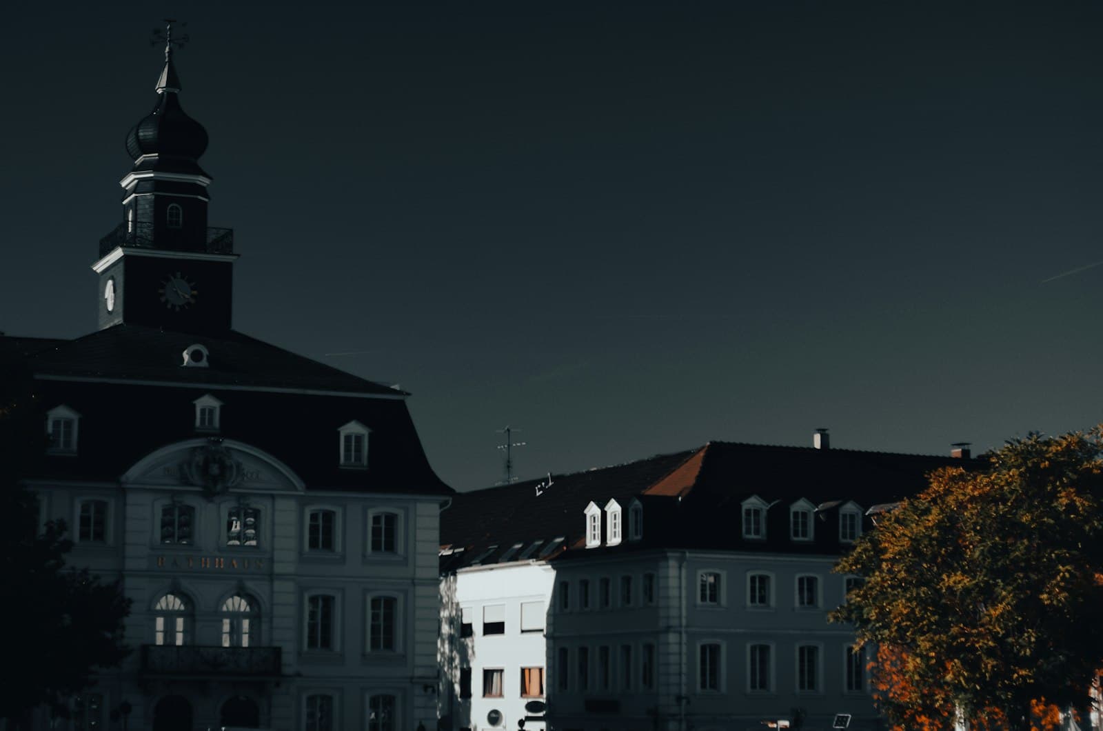 Saarbrücken — a large white building with a clock tower