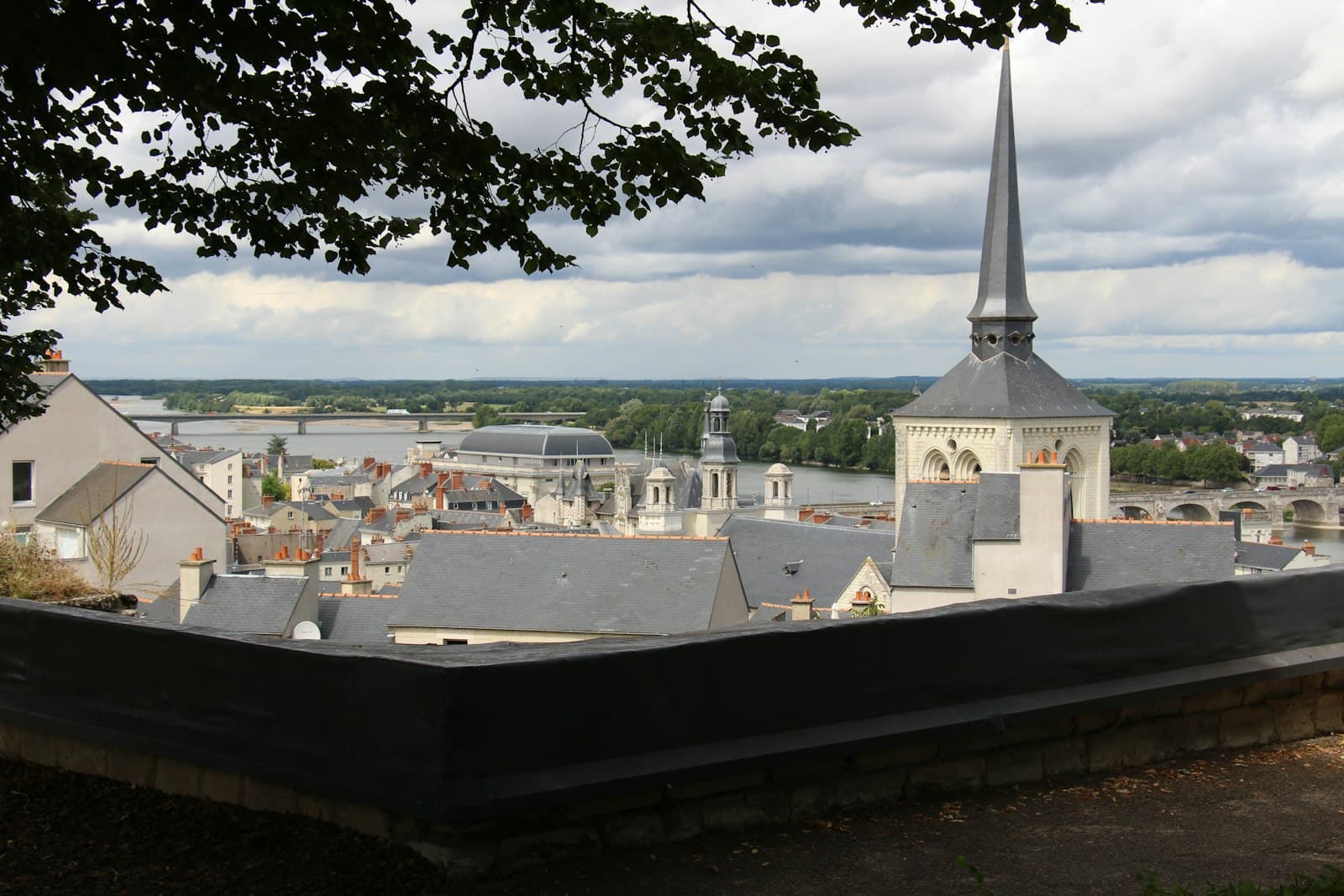 Saumur — a view of a city from a roof top