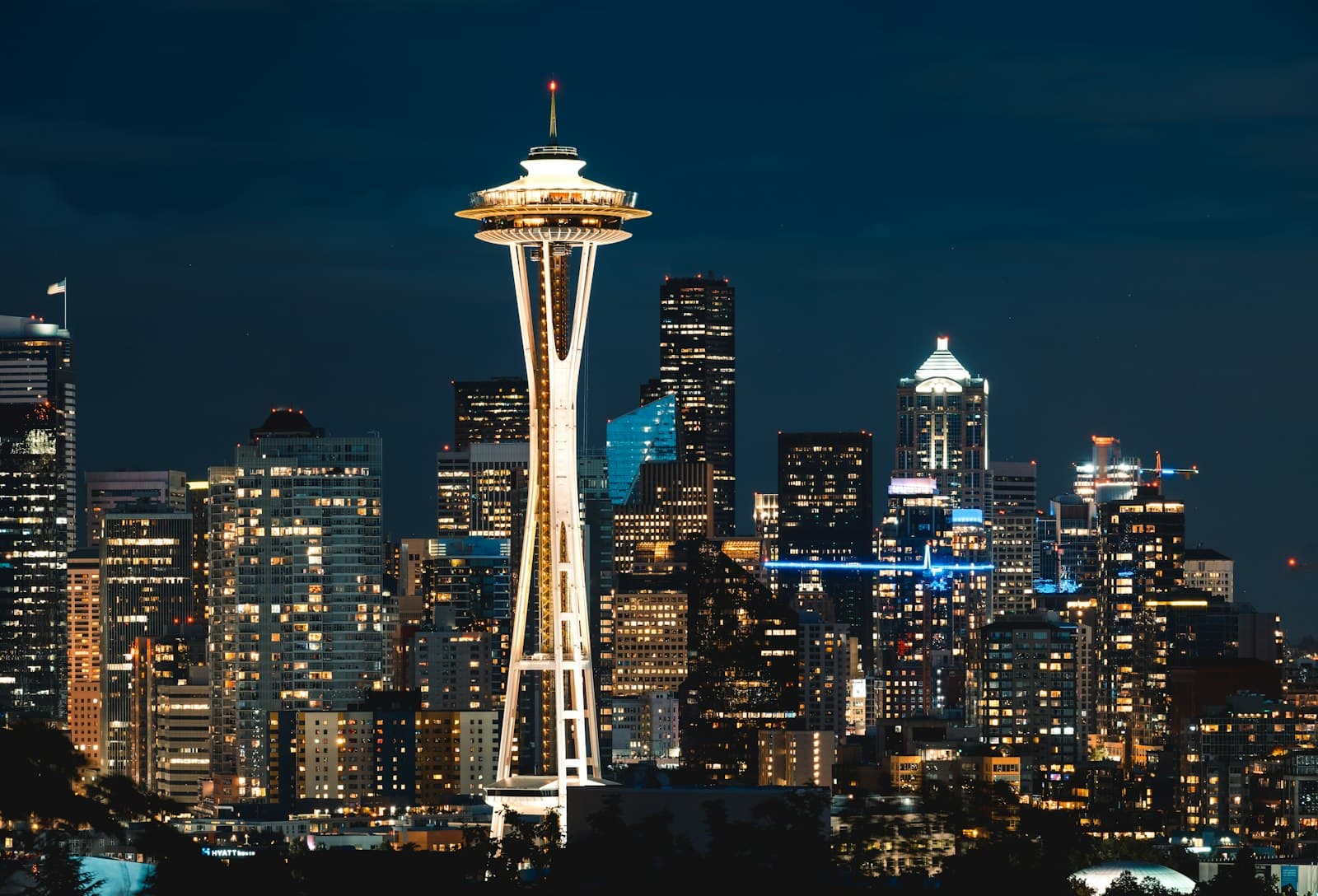 Seattle — Space Needle tower at night