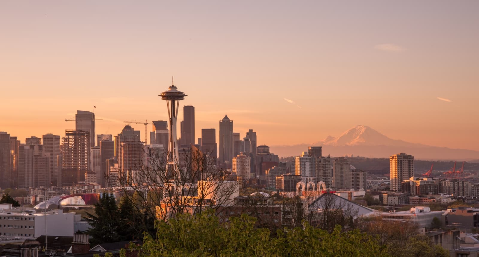 Seattle — aerial photography of Space Needle, Seattle