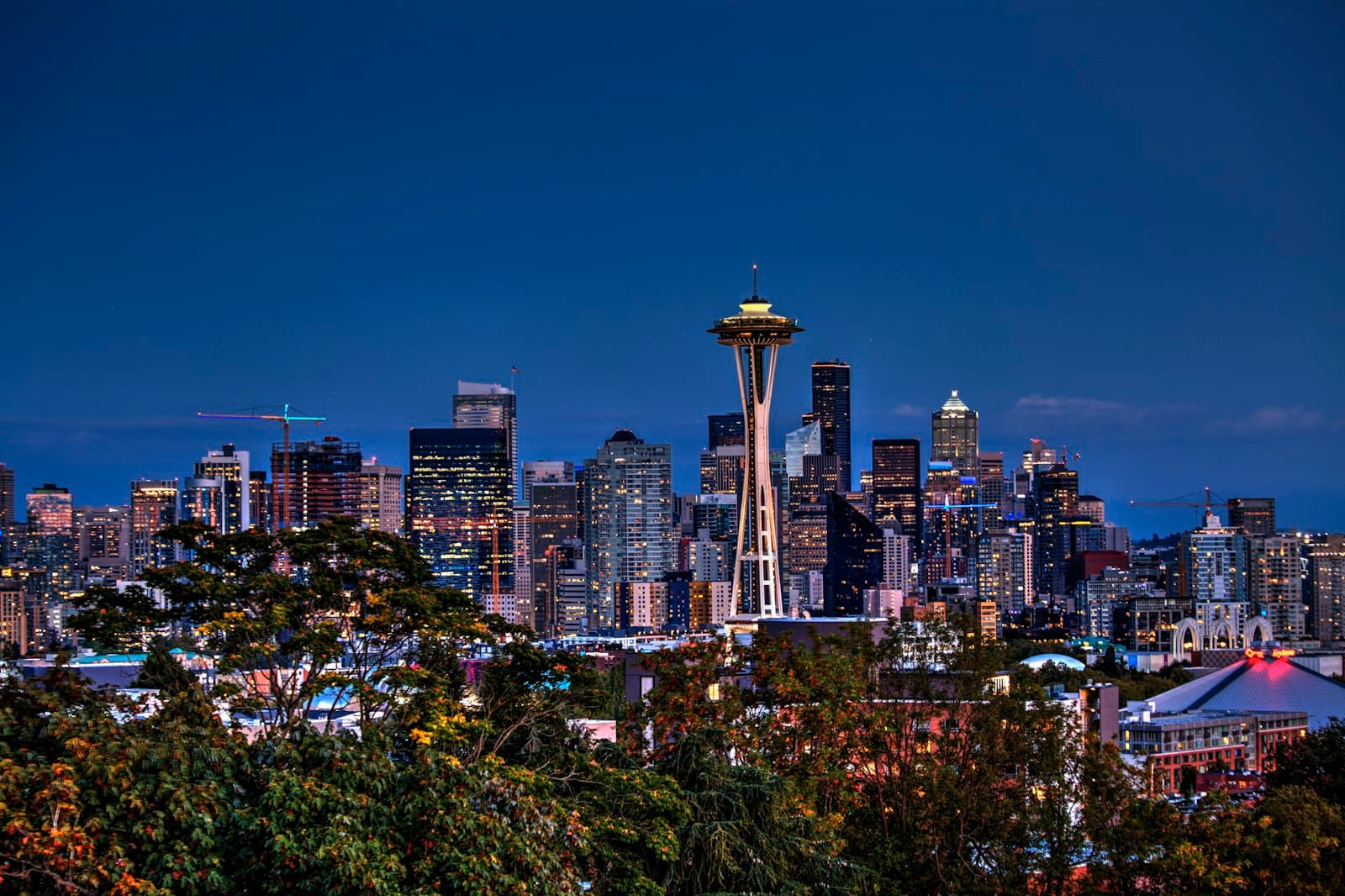 Seattle — aerial photography of Space Needle