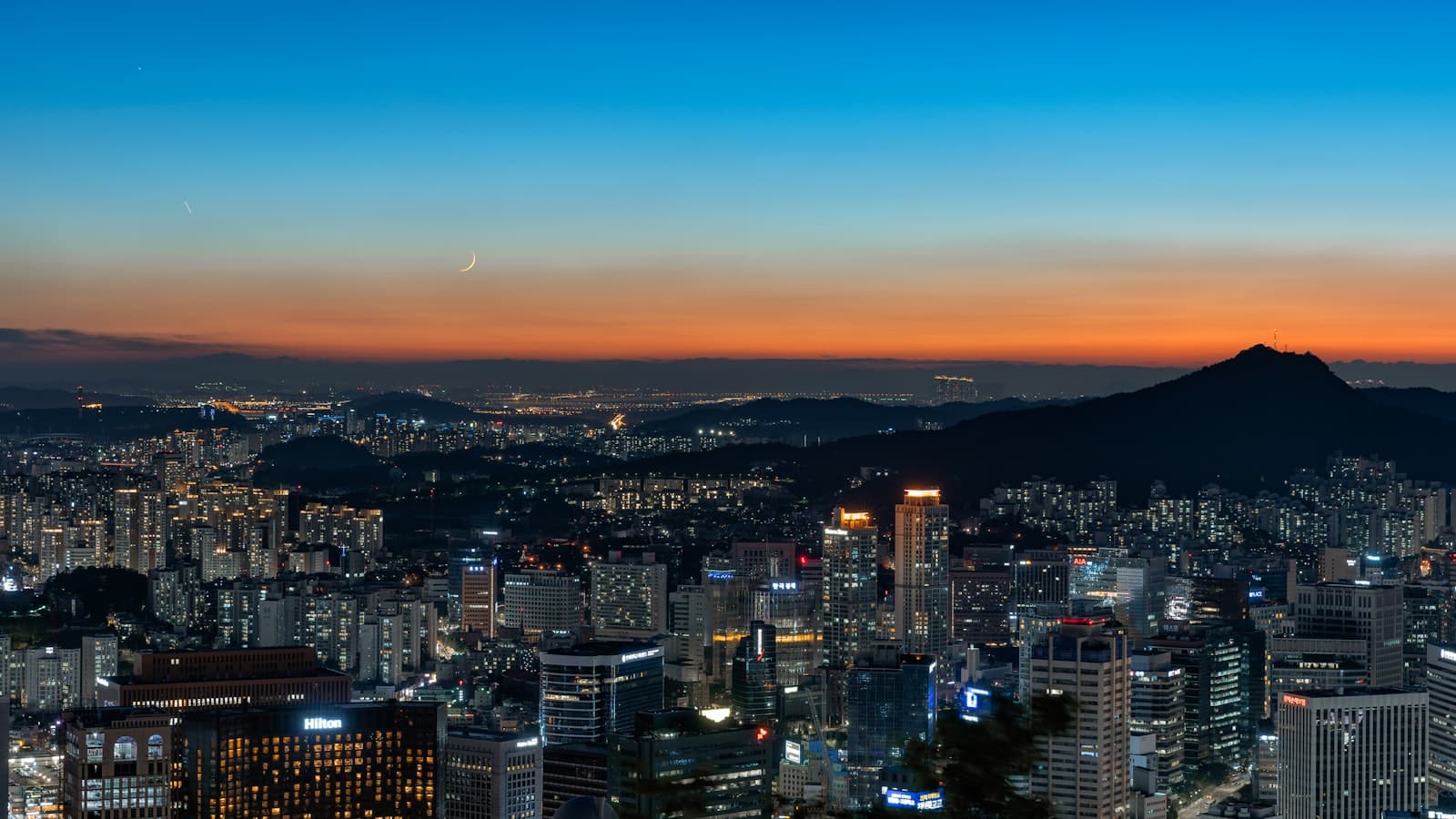 Seoul — areal view of building during nighttime