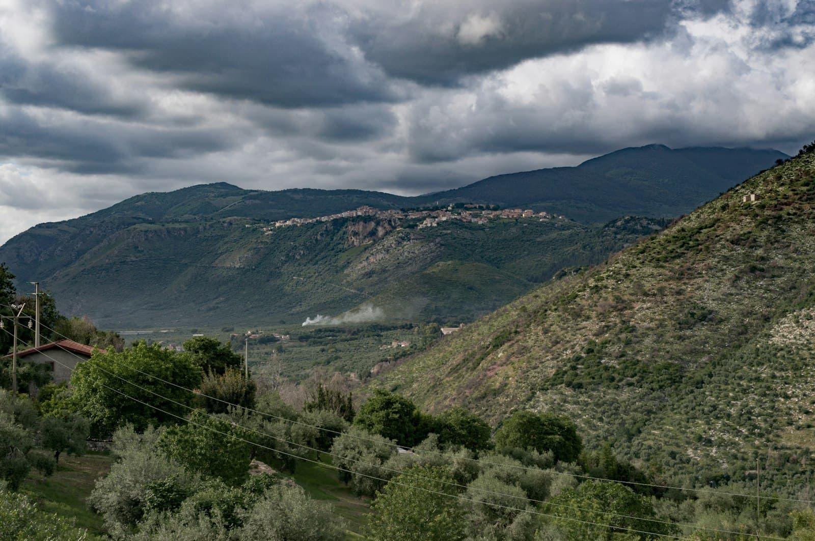 Sermoneta — a landscape with trees and hills