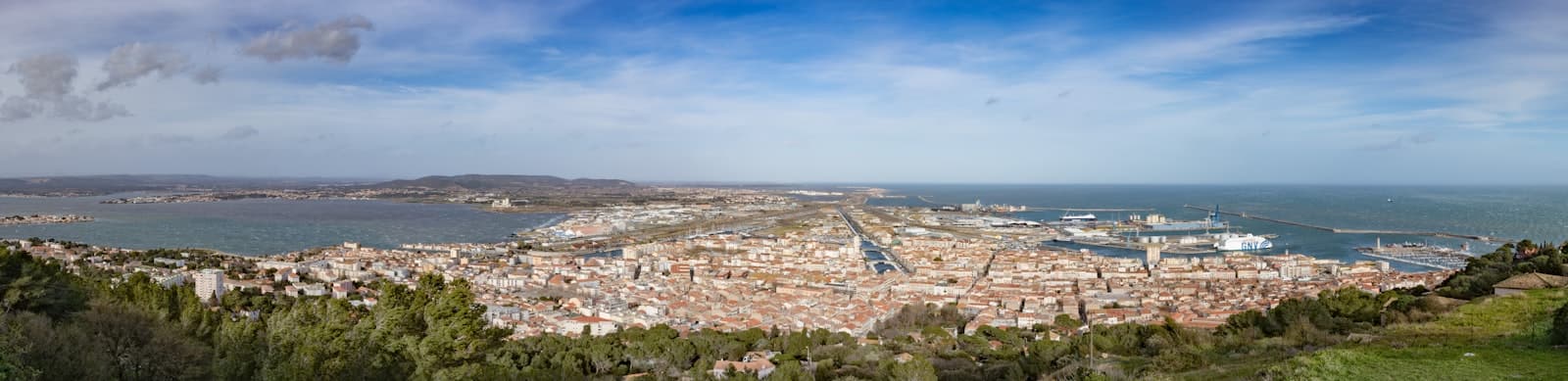 Sète — a panoramic view of a city and a bay