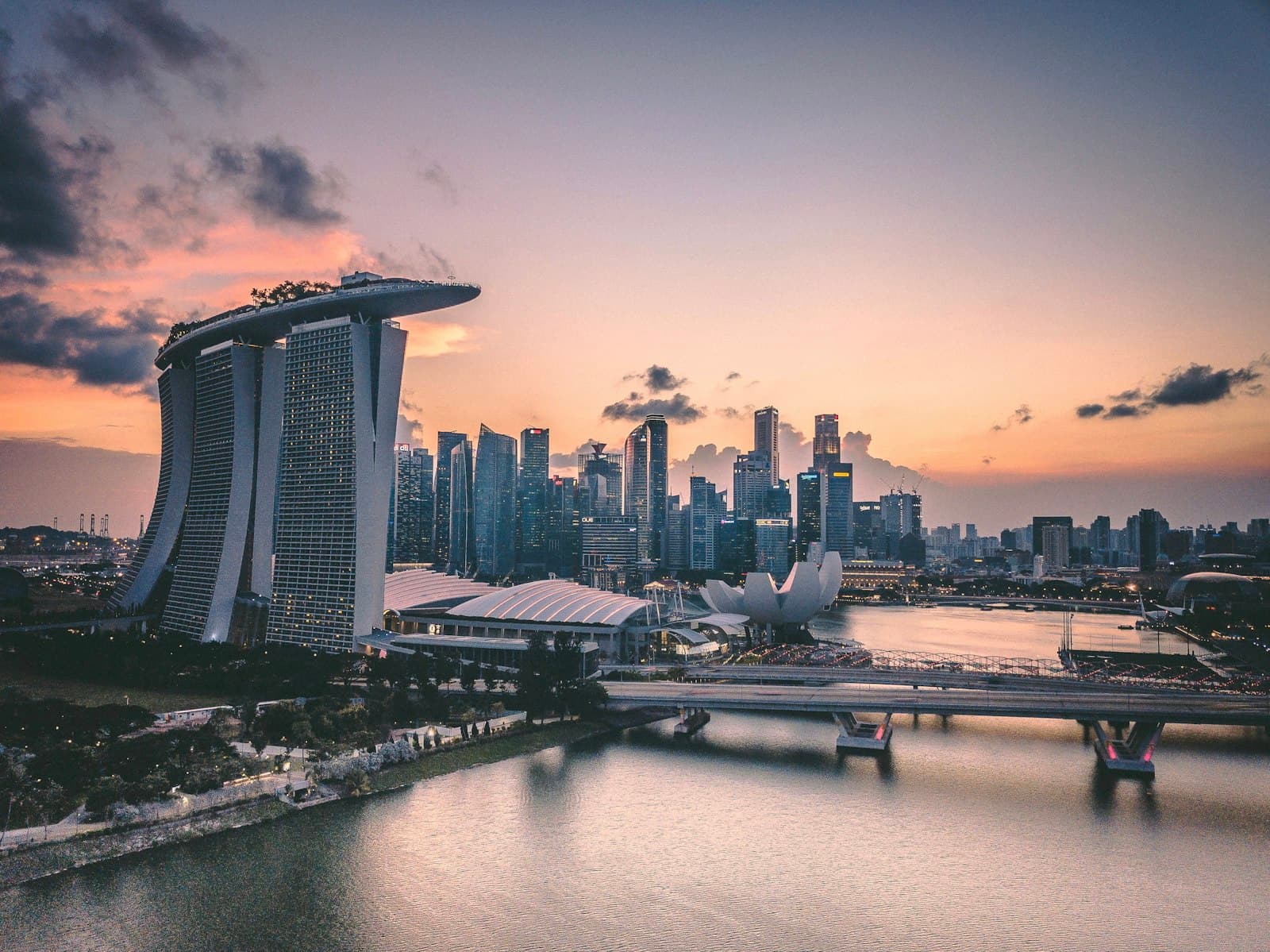 Singapore (Marina Bay) — a large body of water with a city in the background