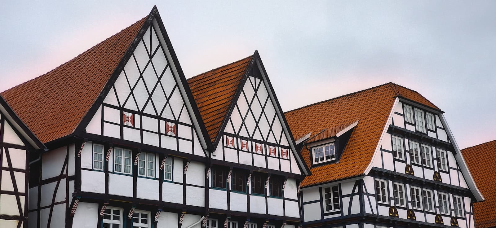 Soest — a row of white and black houses with red roofs