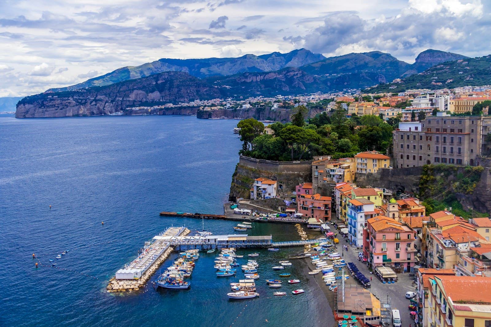 Sorrento — aerial view of city buildings near body of water during daytime