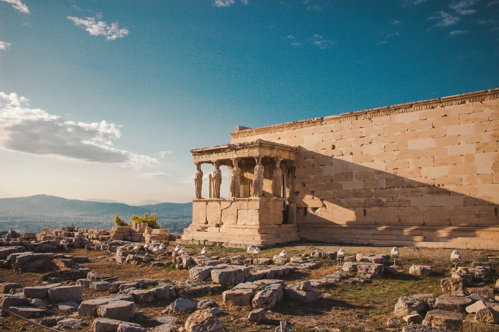 Sounion — brown painted structures