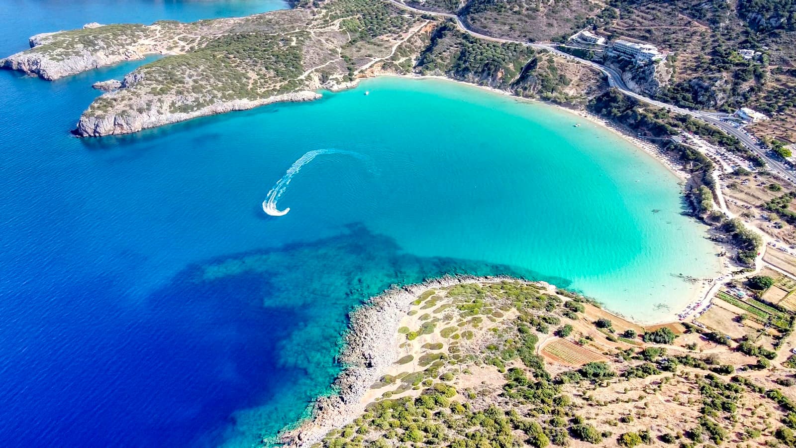 Sounion — aerial view of body of water during daytime