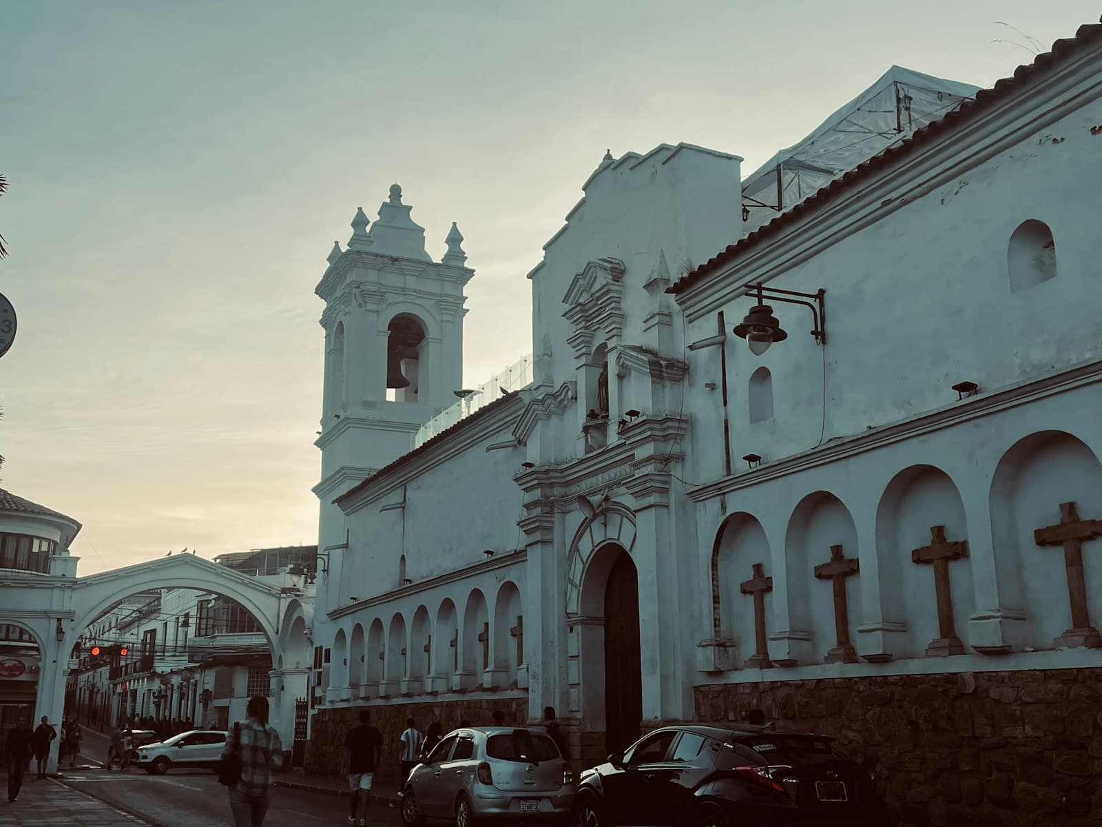 Sucre — a large white building with a clock tower